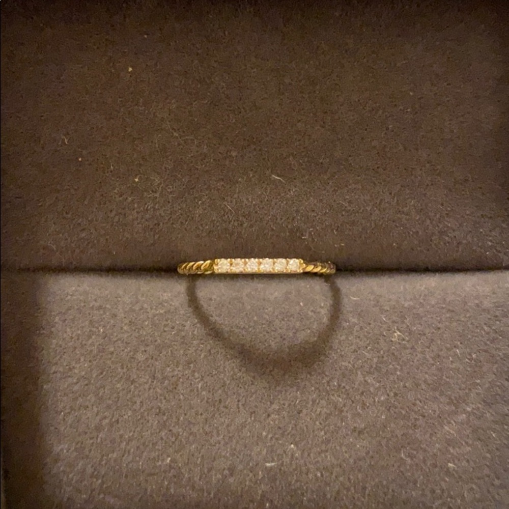 Ferkos 14K Gold Twisted Diamond Wedding Band